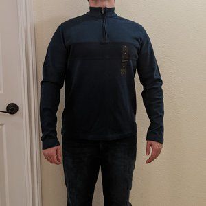 Structure men's medium new navy quarter zip sweater